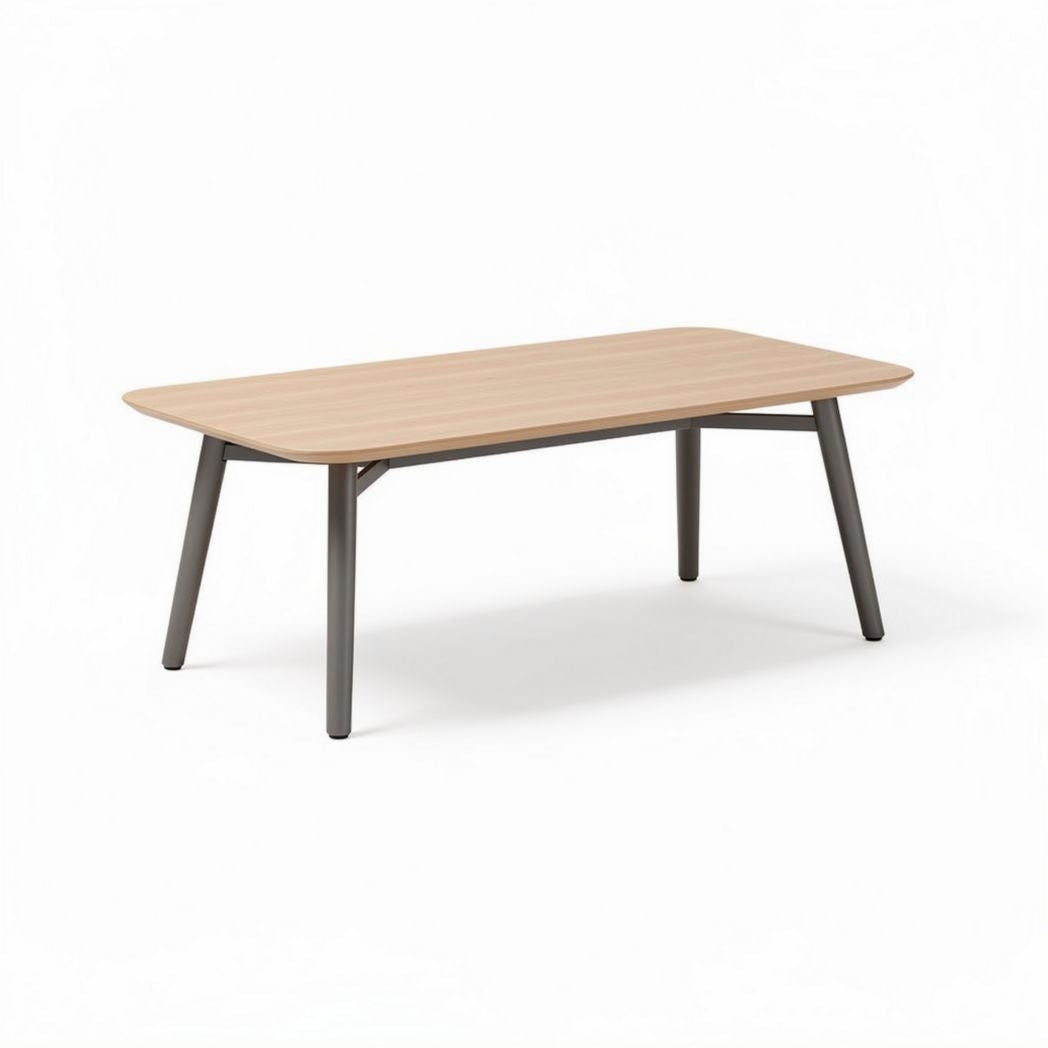 Table basse en bois de chêne avec structure en métal 120 x 80 x 75cm
