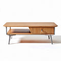 Table basse en bois avec tiroir et étagère dimension 120 x 60 x 45cm