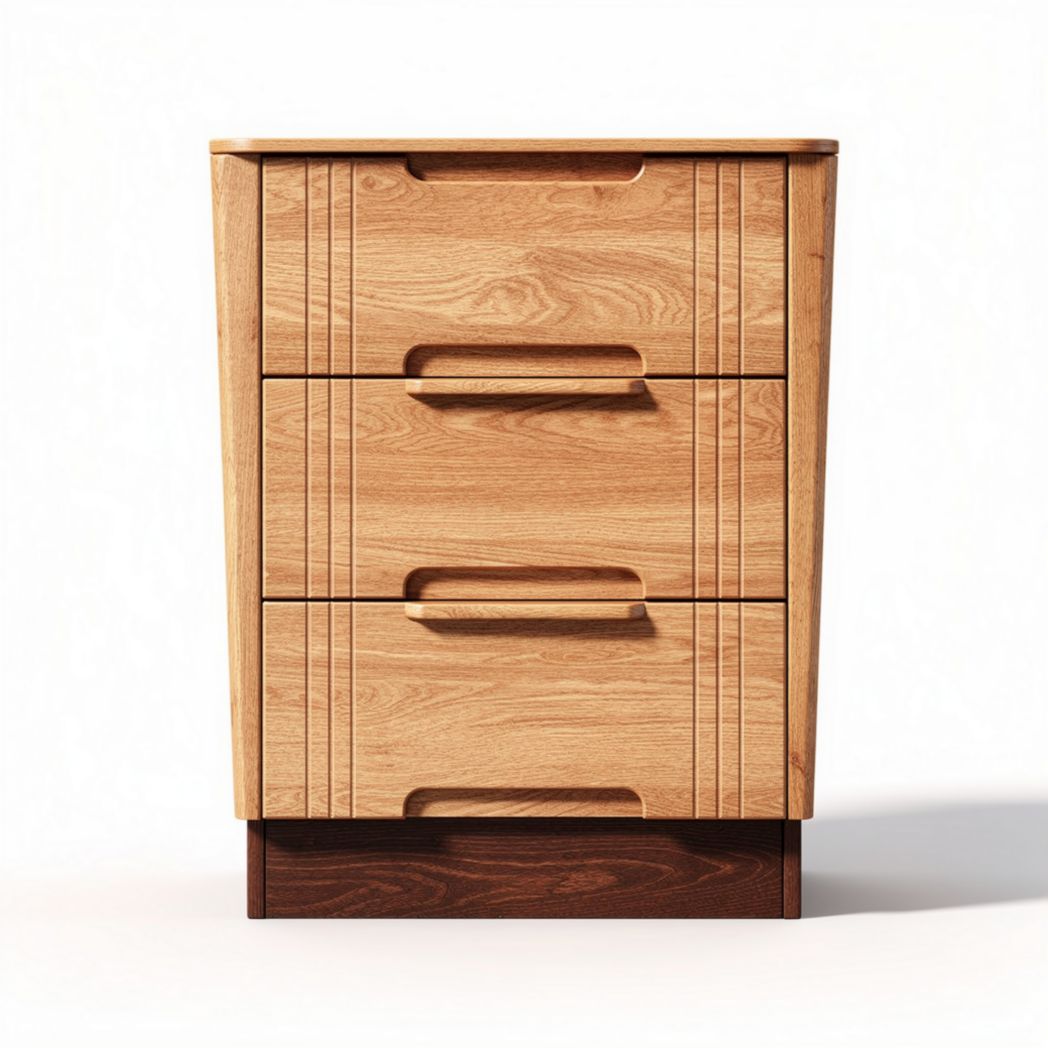 Commode en bois avec trois tiroirs dimensions 45 x 40 x 60cm couleur chêne