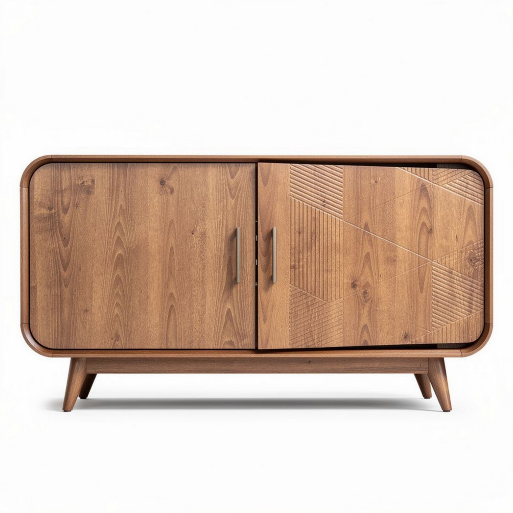 Meuble de rangement en bois de chêne couleur noisette dimensions 150 x 50 x 70cm