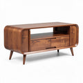 Table basse en bois de noyer avec rangement 120 x 50 x 40cm