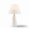 Lampe de table en céramique blanche avec abat-jour plissé 20 x 20 x 35cm