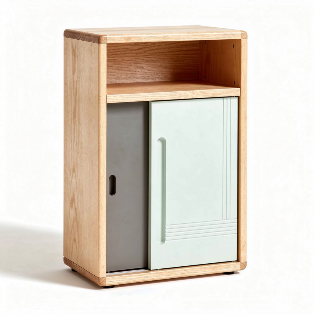 Meuble de rangement en bois de hêtre avec espace ouvert et tiroir 50 x 40 x 80cm
